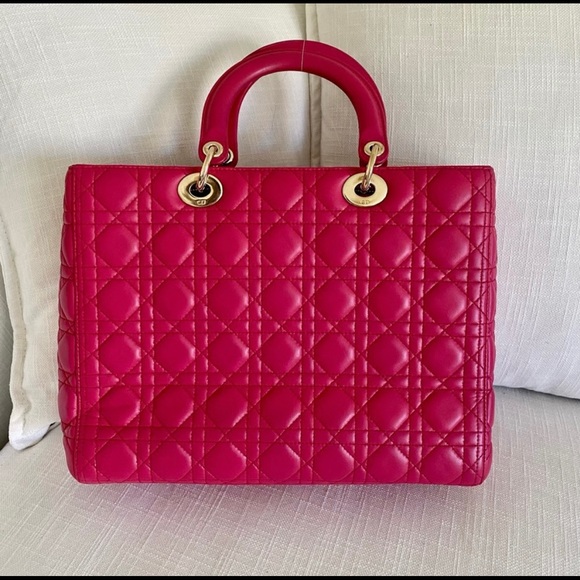 SOLD!Christian Dior Large Lady Dior Bag w/ Strap - Picture 2 of 12